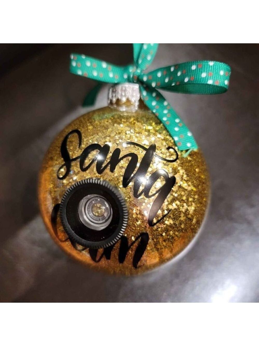 Santa's Always Watching  Santa Cam Hand Crafted ornament